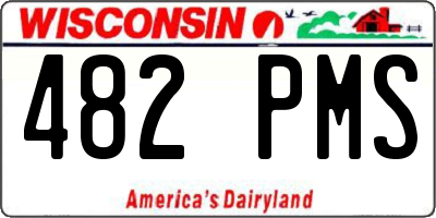 WI license plate 482PMS