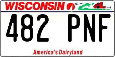 WI license plate 482PNF