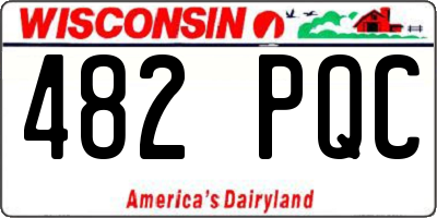 WI license plate 482PQC