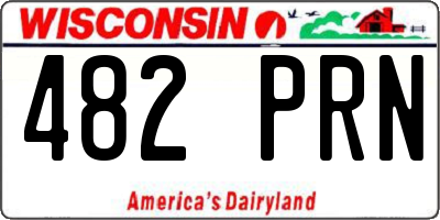 WI license plate 482PRN