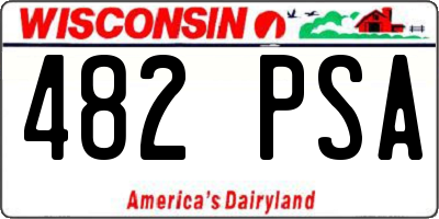 WI license plate 482PSA