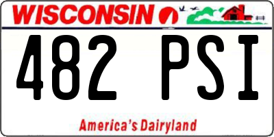 WI license plate 482PSI