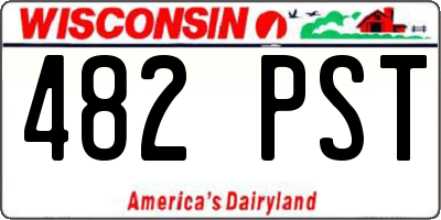 WI license plate 482PST