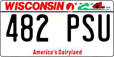 WI license plate 482PSU