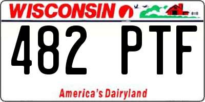 WI license plate 482PTF