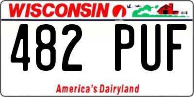 WI license plate 482PUF