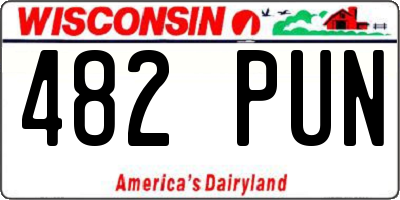 WI license plate 482PUN