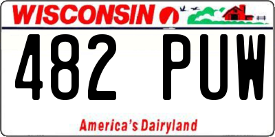 WI license plate 482PUW