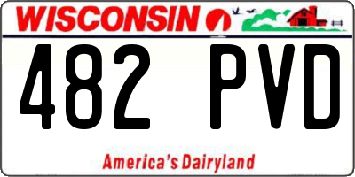 WI license plate 482PVD