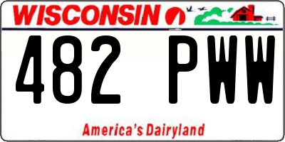 WI license plate 482PWW