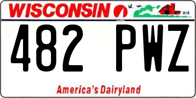 WI license plate 482PWZ