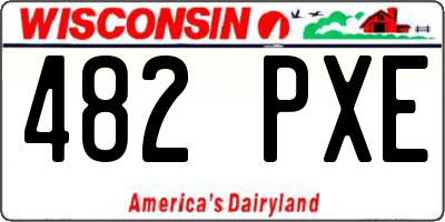 WI license plate 482PXE