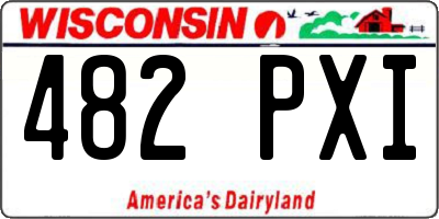 WI license plate 482PXI