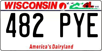 WI license plate 482PYE