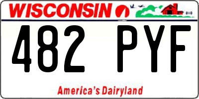 WI license plate 482PYF