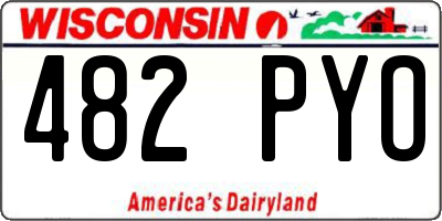 WI license plate 482PYO
