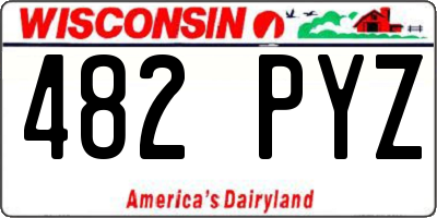 WI license plate 482PYZ