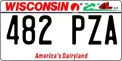 WI license plate 482PZA