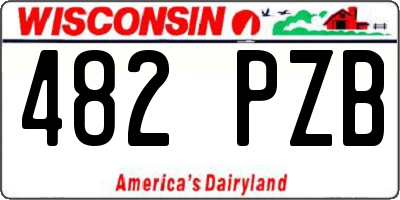 WI license plate 482PZB