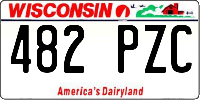 WI license plate 482PZC