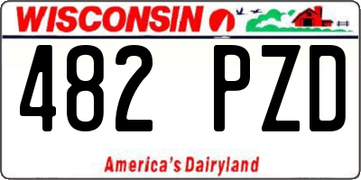 WI license plate 482PZD