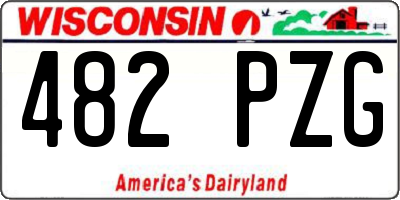 WI license plate 482PZG