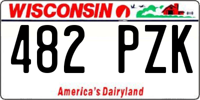 WI license plate 482PZK