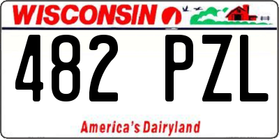 WI license plate 482PZL