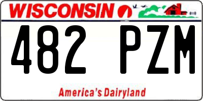 WI license plate 482PZM