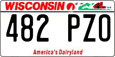 WI license plate 482PZO