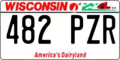 WI license plate 482PZR