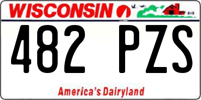WI license plate 482PZS
