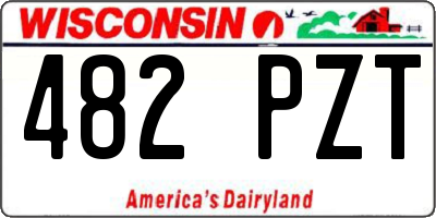WI license plate 482PZT