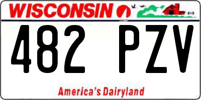 WI license plate 482PZV