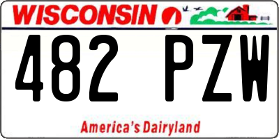 WI license plate 482PZW
