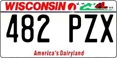 WI license plate 482PZX