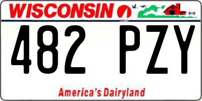 WI license plate 482PZY