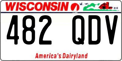 WI license plate 482QDV