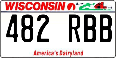 WI license plate 482RBB