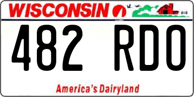 WI license plate 482RDO