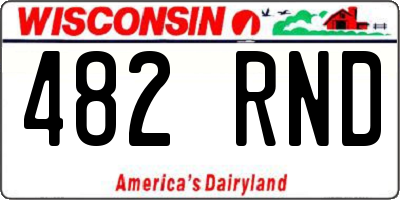 WI license plate 482RND