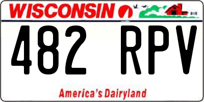 WI license plate 482RPV