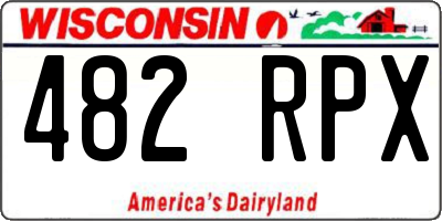 WI license plate 482RPX