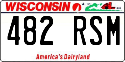 WI license plate 482RSM