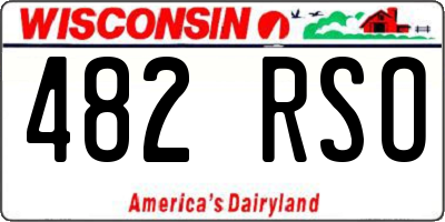 WI license plate 482RSO