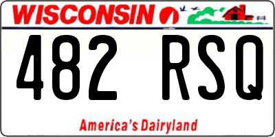WI license plate 482RSQ
