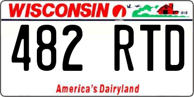 WI license plate 482RTD