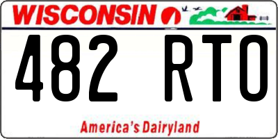 WI license plate 482RTO