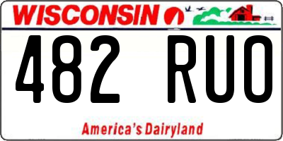 WI license plate 482RUO