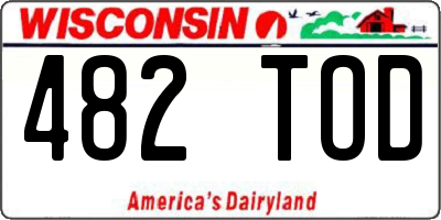 WI license plate 482TOD